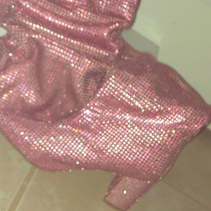 Pink Rhinestone Knee High Boots-Brand New